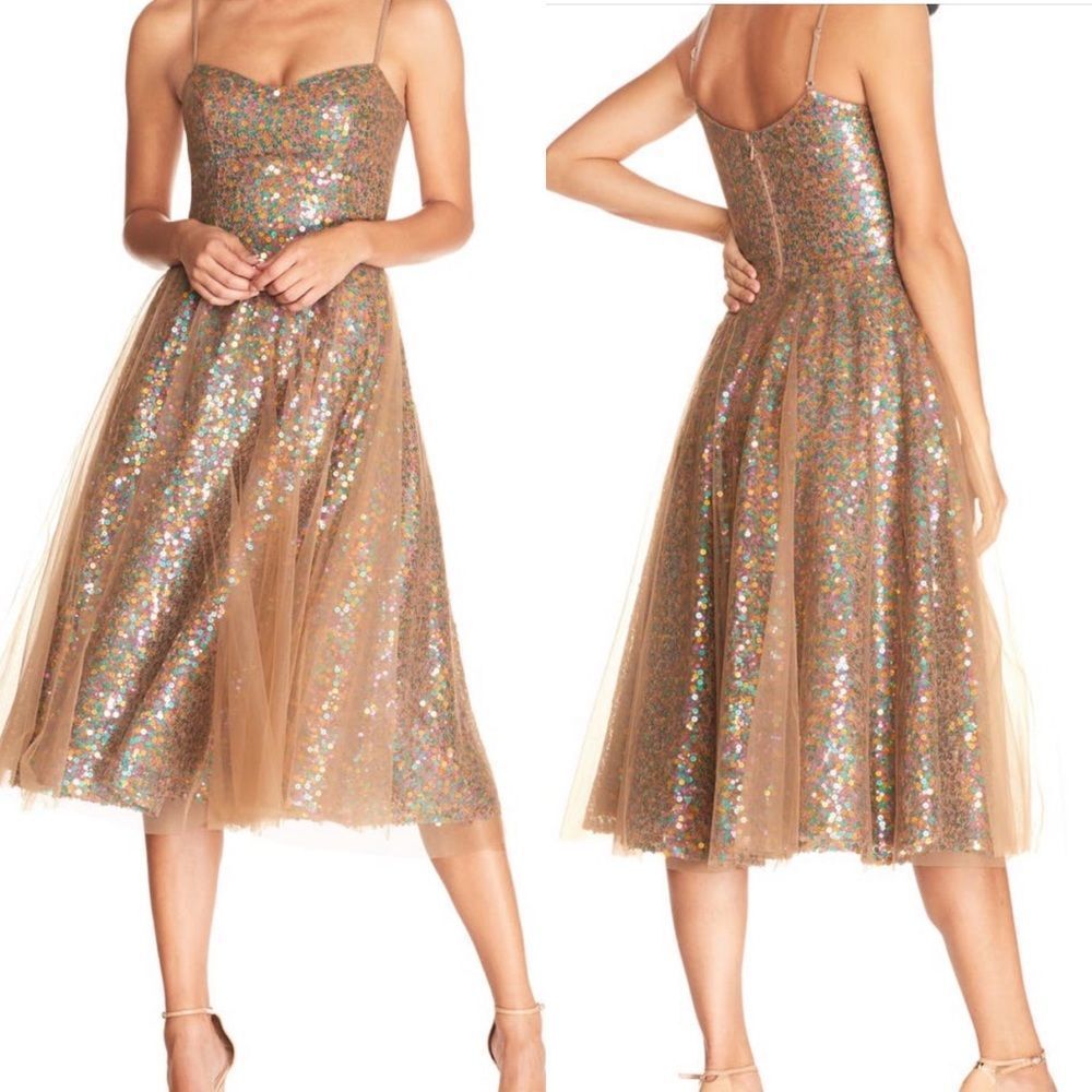 Dress the Population Ensley Sequined tulle Dress size small
